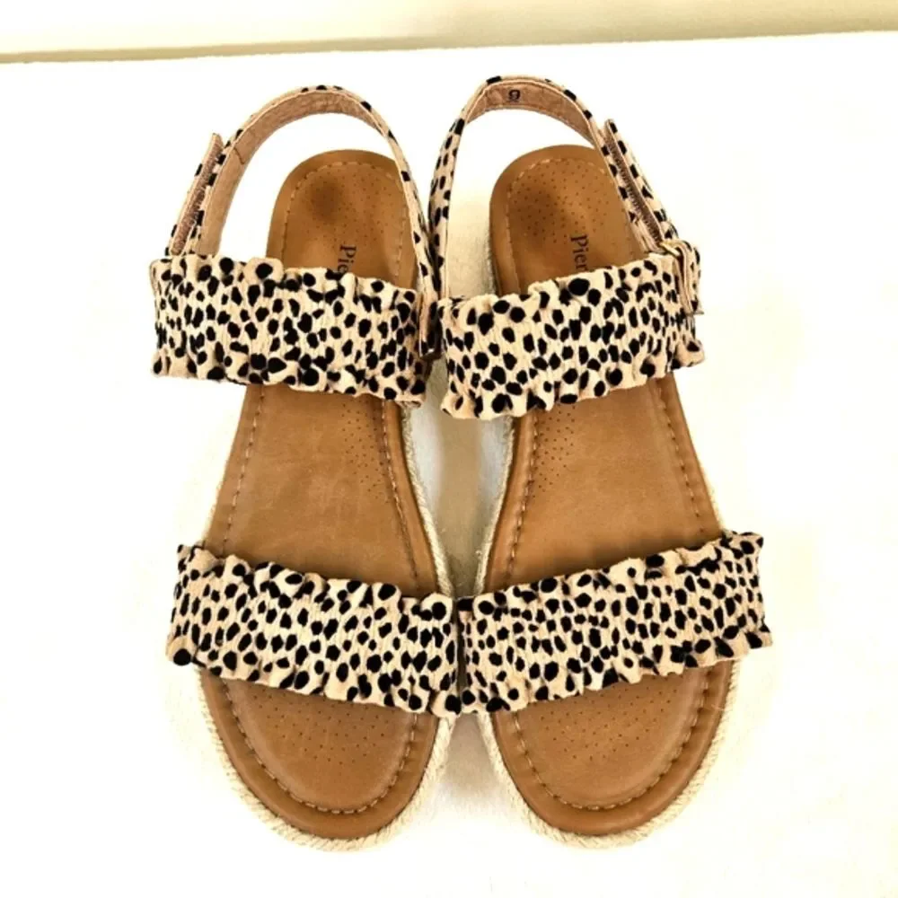 Pierre Dumas Sandal Women Sz 9 Magic Cheetah Print Espadrille Platform Slingback